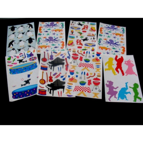 Lot Stickers, 16 block Picnic, Dance, Starfish, Penguins, Music, Pets, Pool - Picture 2 of 2